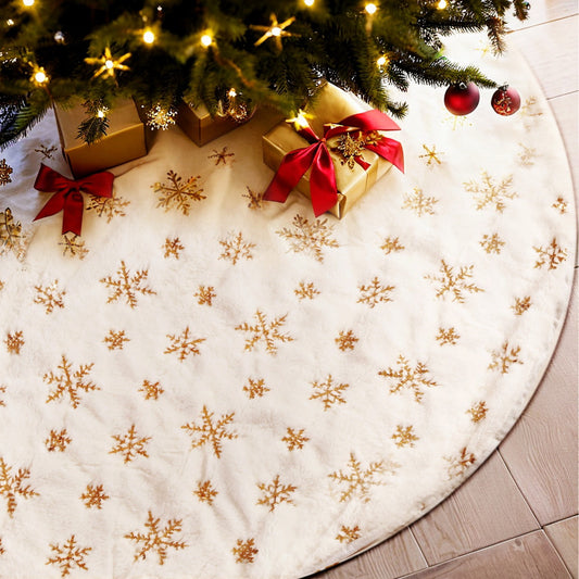 Jingle Jollys 90cm Snowflake Christmas Tree Skirt