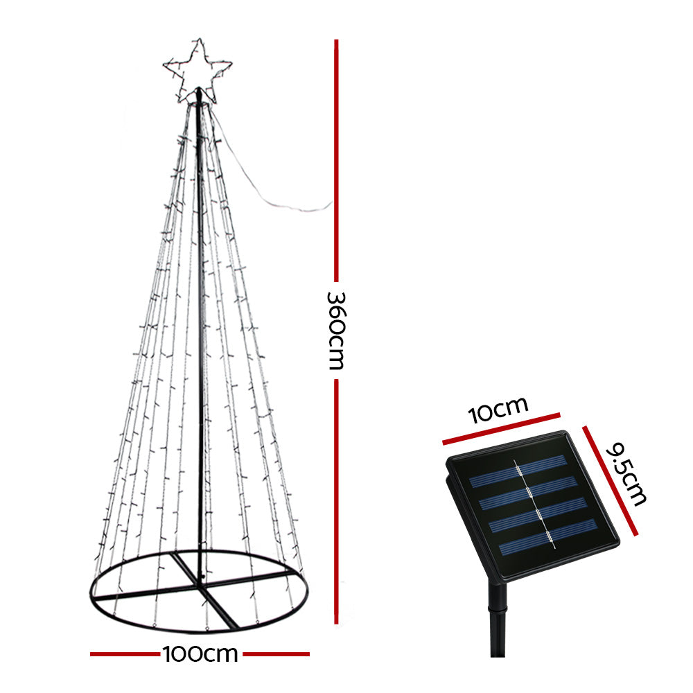 Jingle Jollys 3.6M LED Solar Christmas Tree