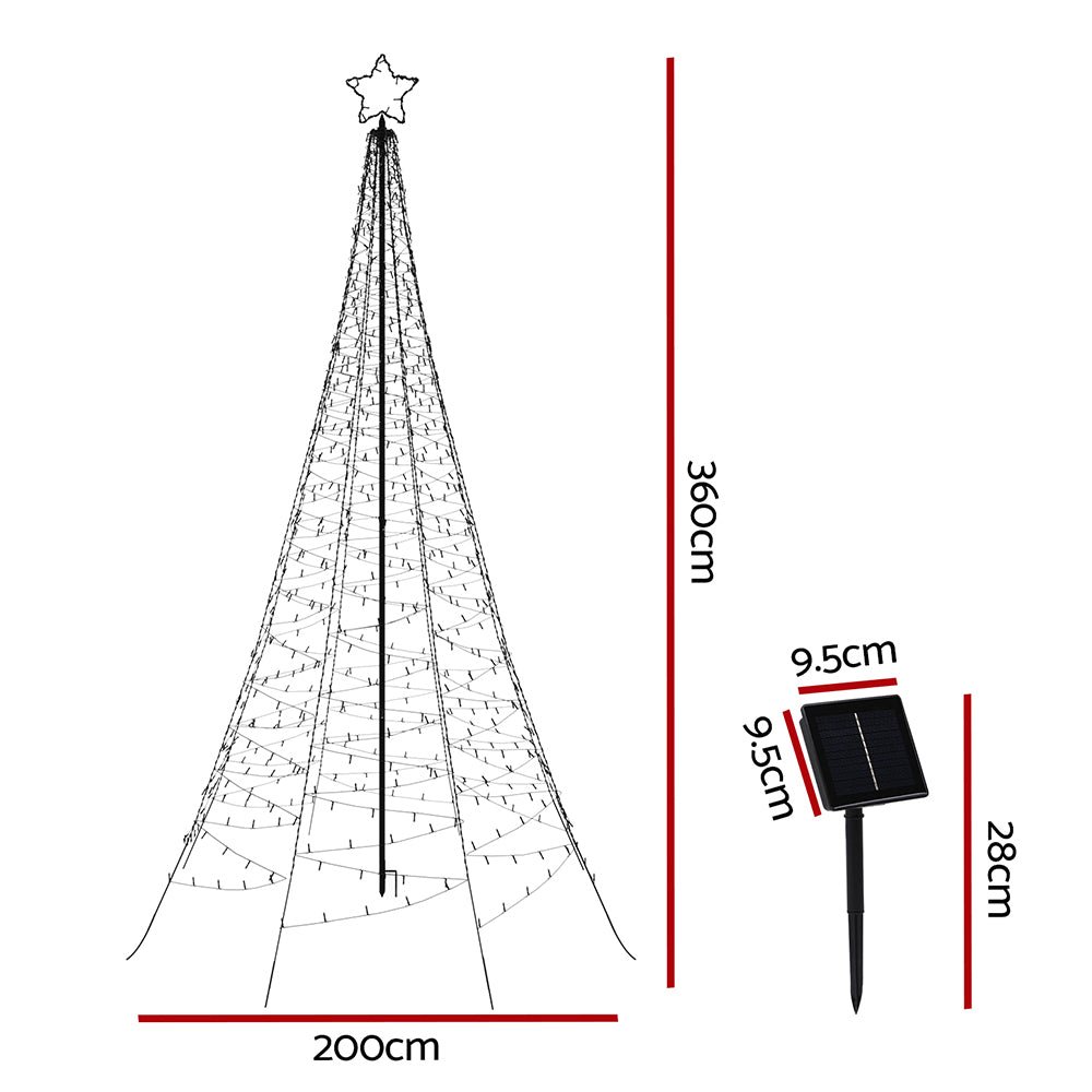 Jingle Jollys 3.6m Solar LED Christmas Tree