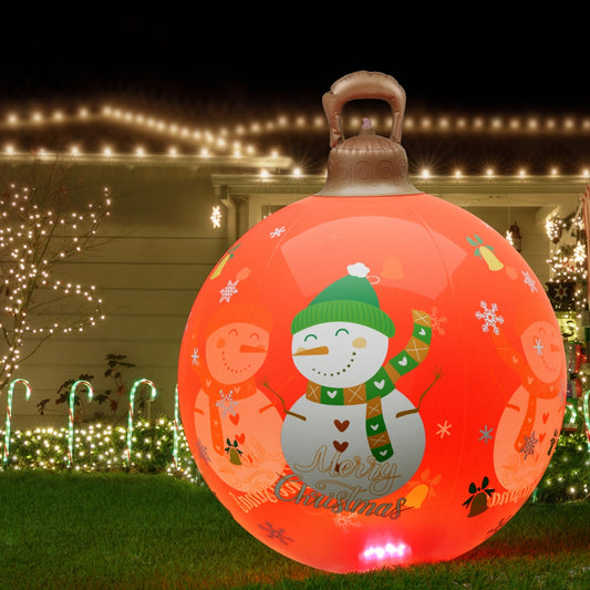 Jingle Jollys 60cm LED Snowman Christmas Inflatable Bauble