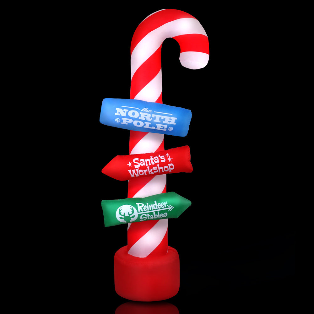 Jingle Jollys 2.4m Christmas Inflatable Candy Pole