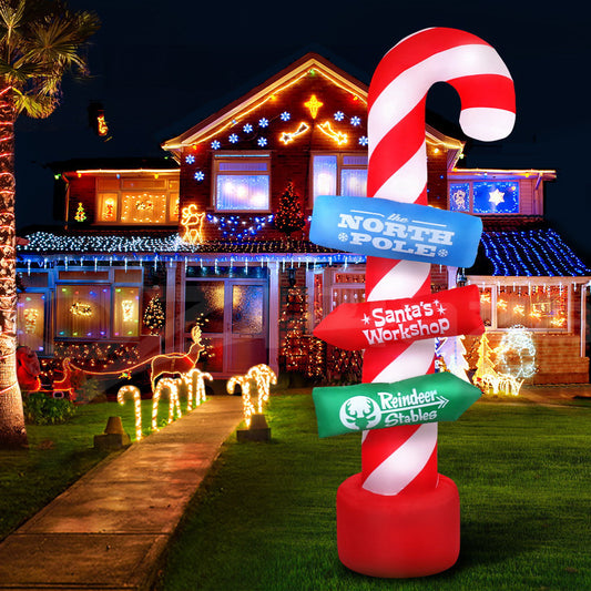 Jingle Jollys 2.4m Christmas Inflatable Candy Pole