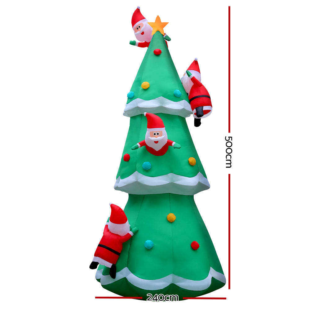 Jingle Jollys 5m Christmas Inflatable Santa Tree