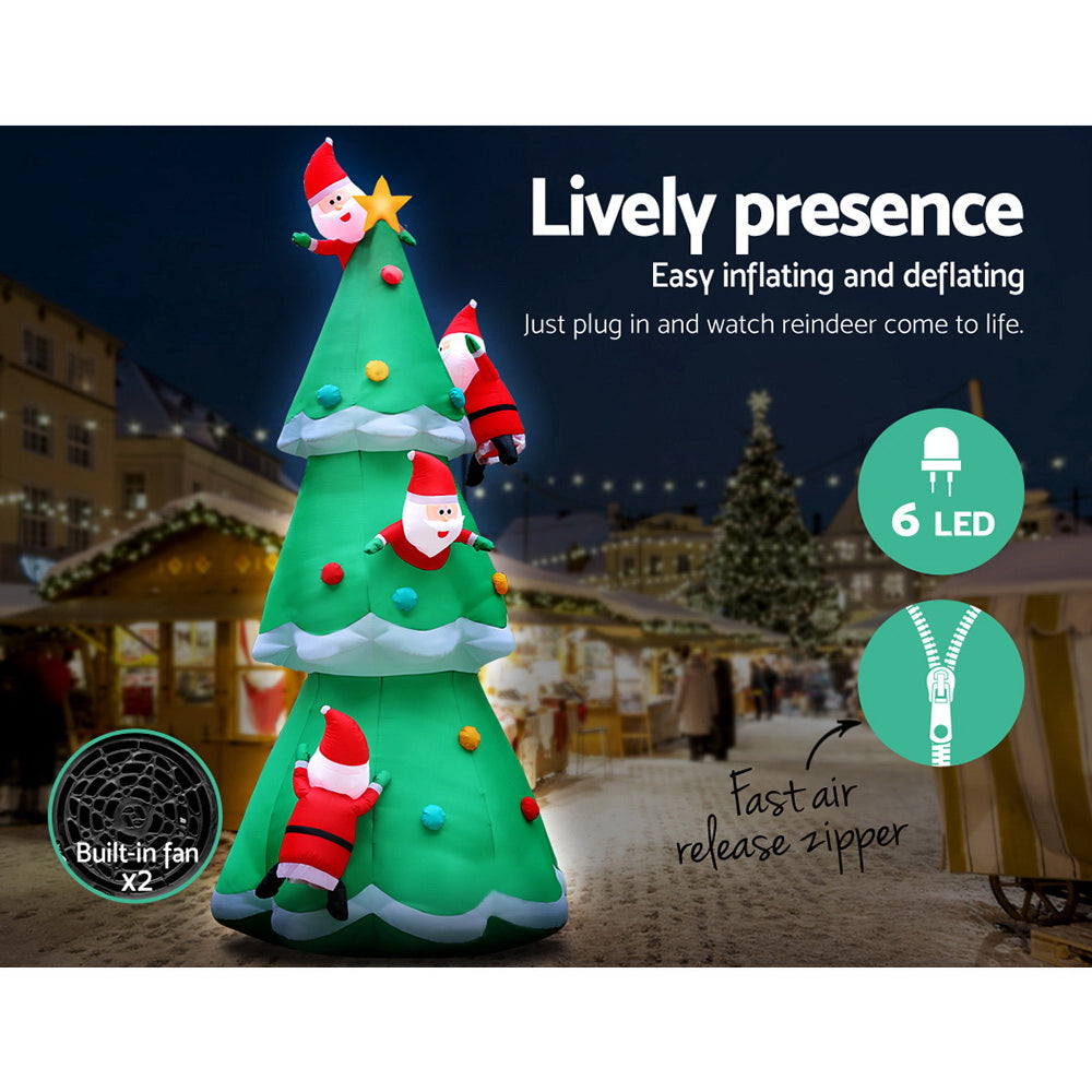 Jingle Jollys 5m Christmas Inflatable Santa Tree