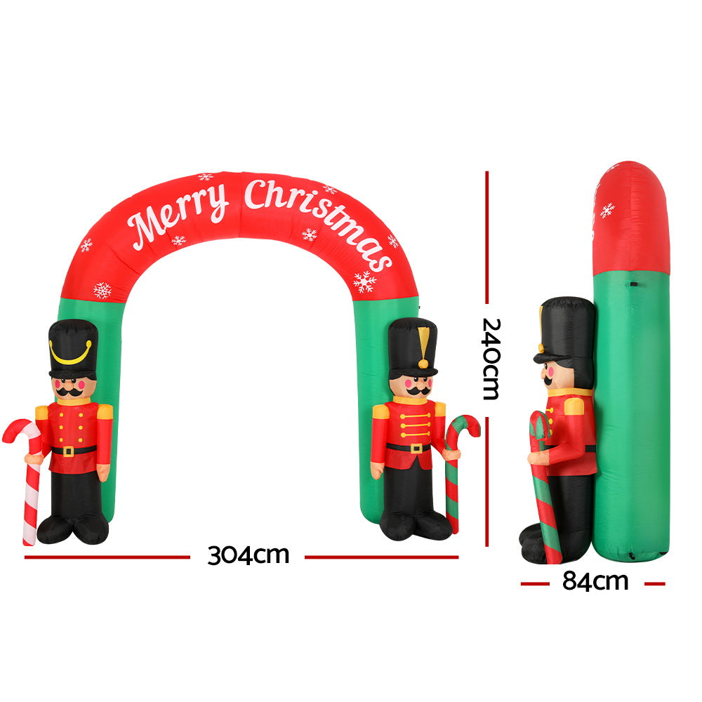 Jingle Jollys 3m Christmas Inflatable Nutcracker Archway