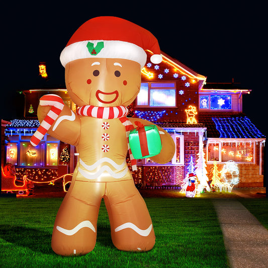 Jingle Jollys 2.4m Christmas Inflatable Gingerbread Man