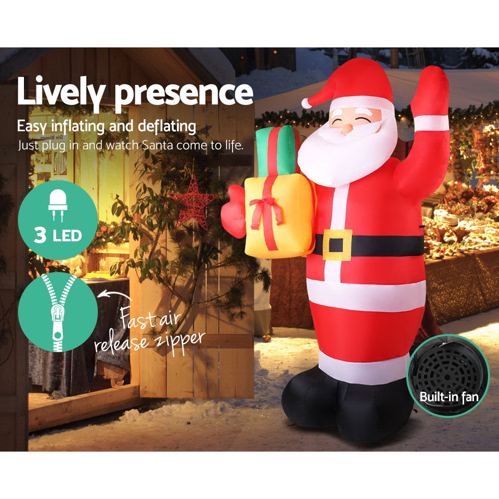 Jingle Jollys 2.4m Christmas Inflatable Santa