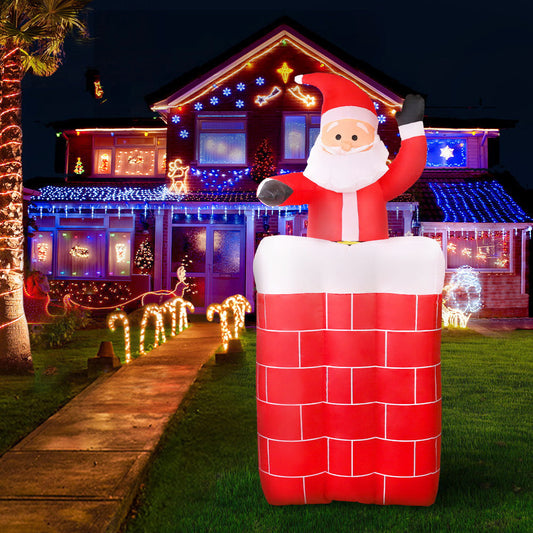 Jingle Jollys 1.8m Inflatable Santa Pop Up