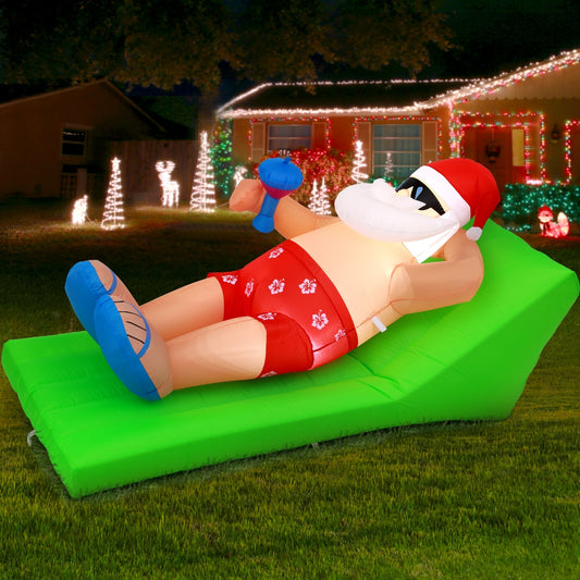 Jingle Jollys 1.8M Christmas Inflatable Santa on Bench