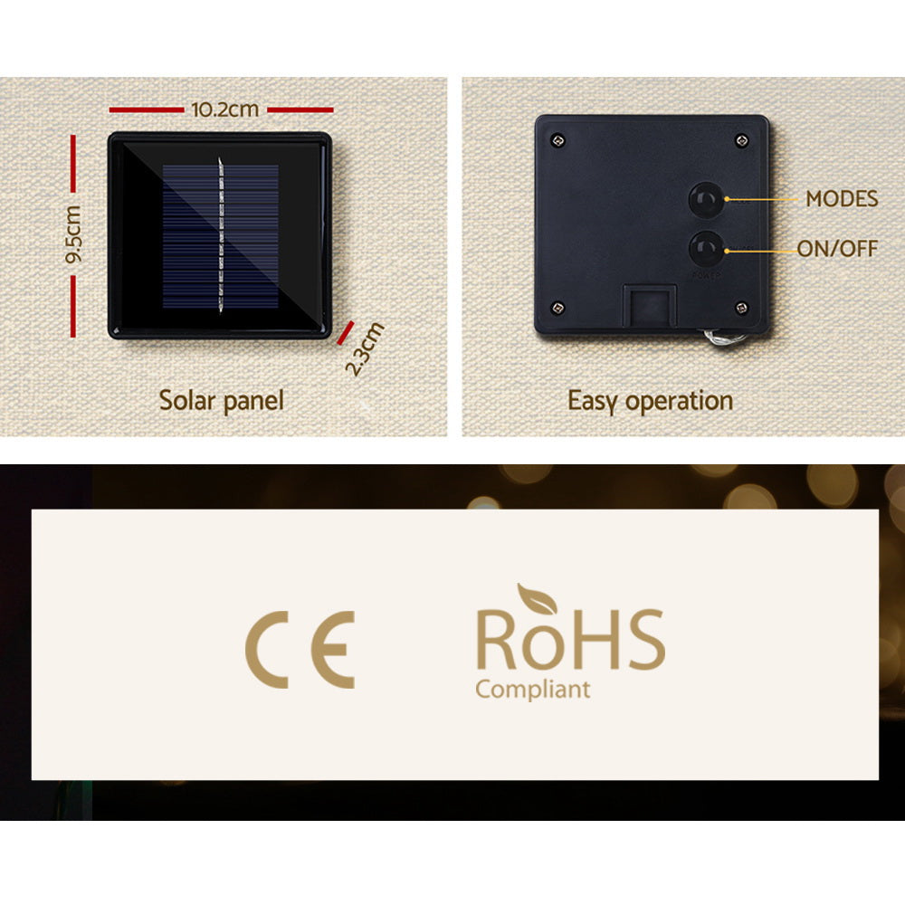 Jingle Jollys 12.5m Solar Christmas Icicle String Lights