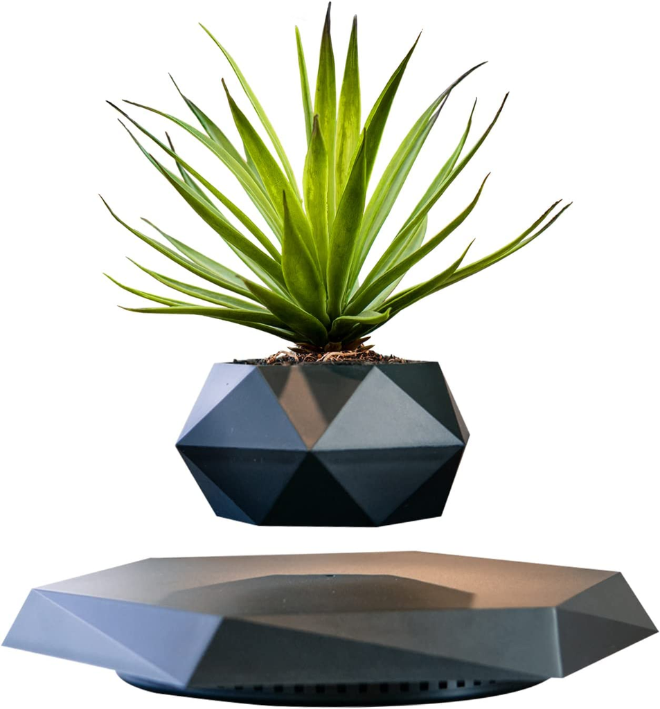 GOMINIMO Black Magnetic Levitating Plant Pot