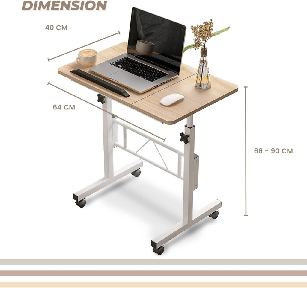EKKIO White Adjustable Laptop Desk