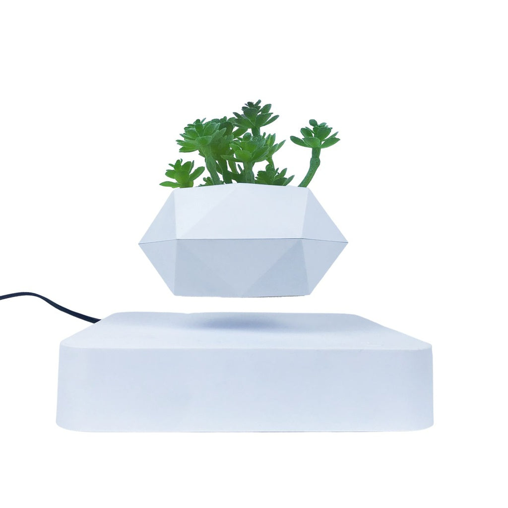 GOMINIMO White Magnetic Levitating Plant Pot