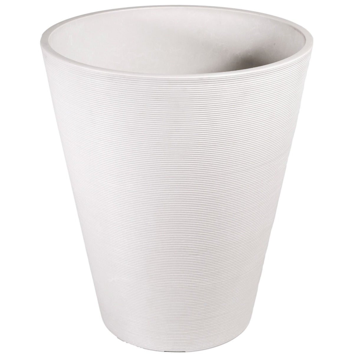 Decorative Textured Round White Planter 47cm - BM House & Garden