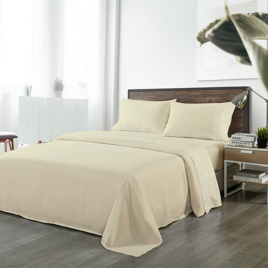 Royal Comfort Blended Bamboo Sheet Set Dark Ivory - Queen - BM House & Garden