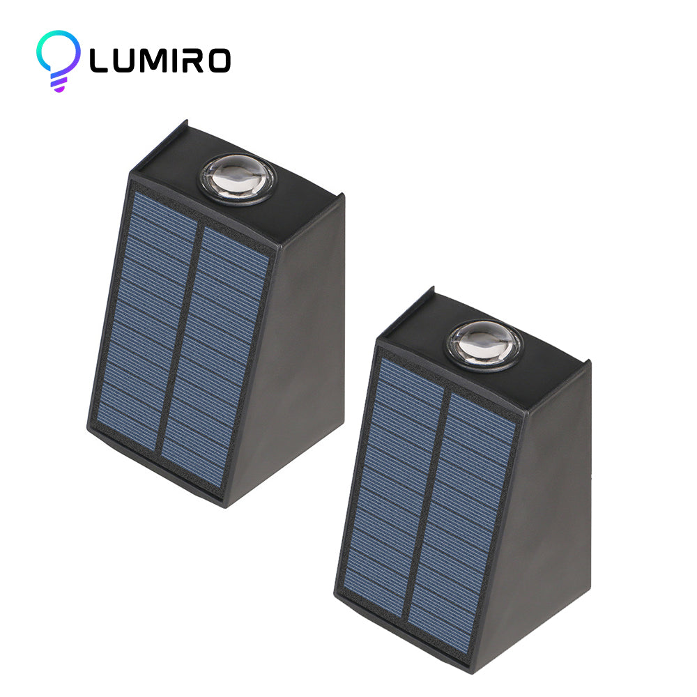 LUMIRO 2 Pack Solar Wall Lights UP and Down Fence Lighting_0