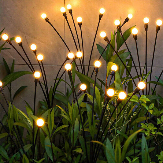 2pcs 6/8/10 LEDS Firefly Garden Light LED Swaying Landscape Light - Solar Powered_0