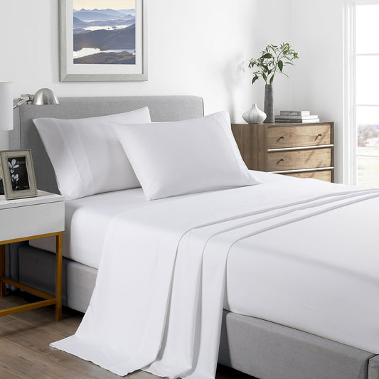 Royal Comfort Bamboo Cooling 2000TC Sheet Set - Queen-White - BM House & Garden