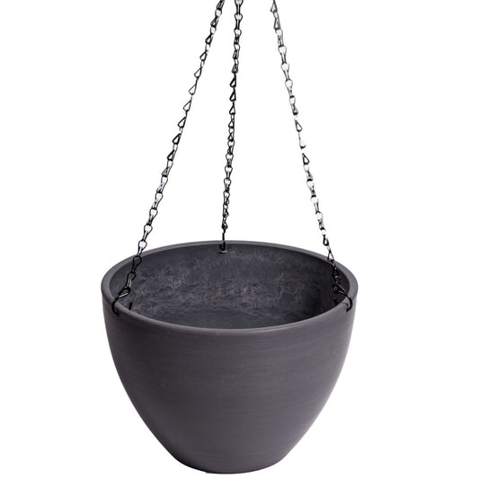 Hanging Grey Plastic Pot with Chain 30cm - BM House & Garden