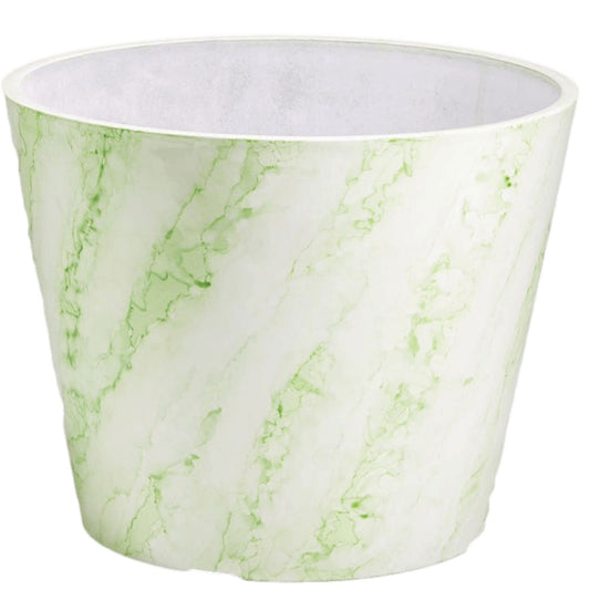 Green & White Imitation Marble Pot 25cm - BM House & Garden
