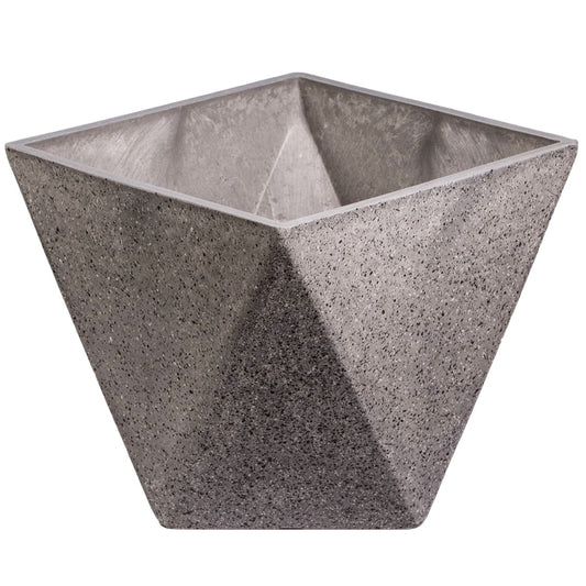 Imitation Dark Stone Geometric (Square) Planter 30cm - BM House & Garden