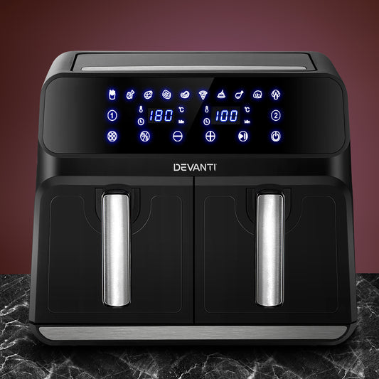 Devanti Air Fryer 8L LCD Fryers Oven Airfryer Healthy Cooker Oil Free Kitchen - BM House & Garden