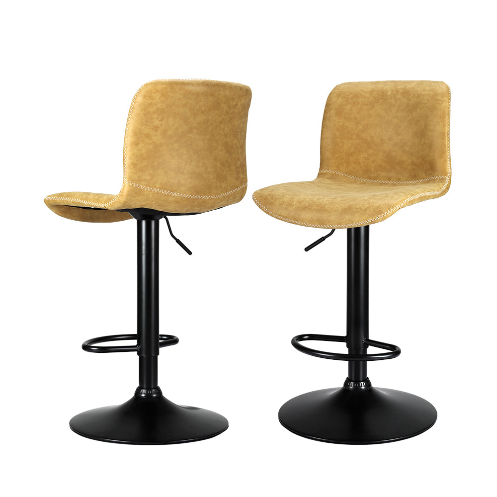 Artiss Koby Brown 2 x Gas Lift Bar Stools