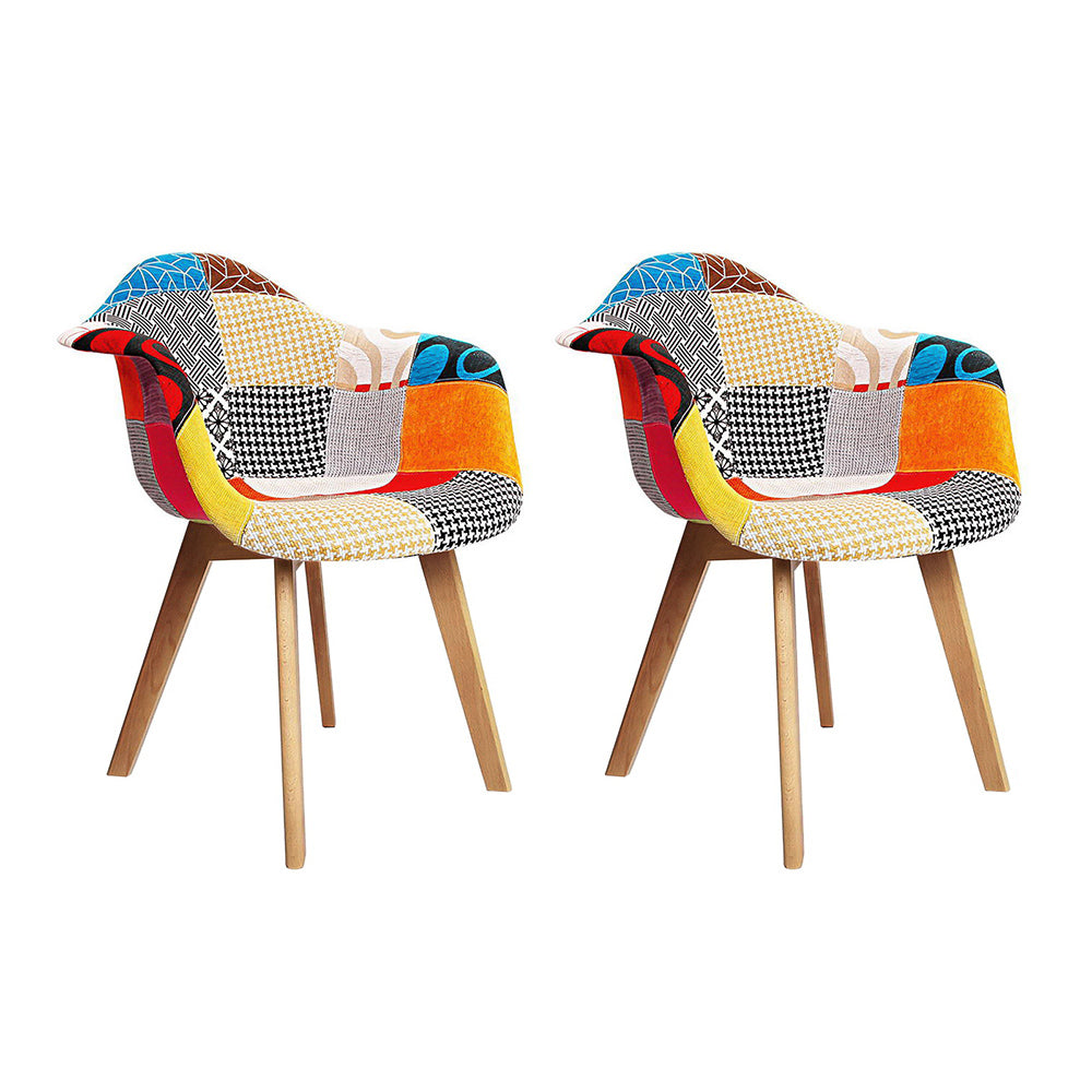 Artiss Set of 2 Retro Fabric Dining Chairs - BM House & Garden