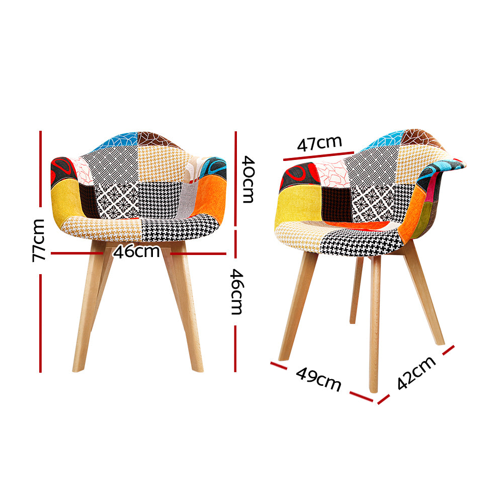 Artiss Set of 2 Retro Fabric Dining Chairs - BM House & Garden