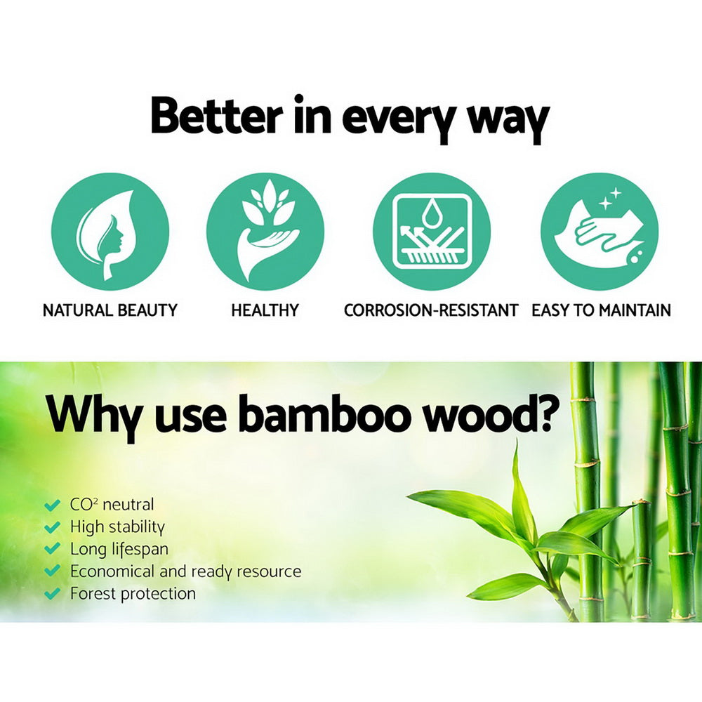 Artiss Bamboo Shoe Rack Wooden Seat Bench Organiser Shelf Stool - BM House & Garden
