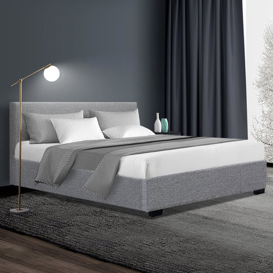 Artiss Nino Bed Frame Fabric - Grey Double - BM House & Garden