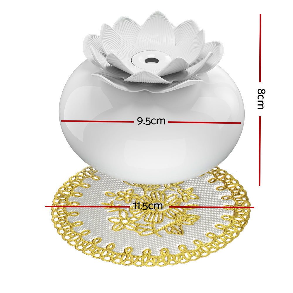 Devanti Aromatherapy Diffuser Aroma Ceramic Essential Oils Air Humidifier Lotus - BM House & Garden