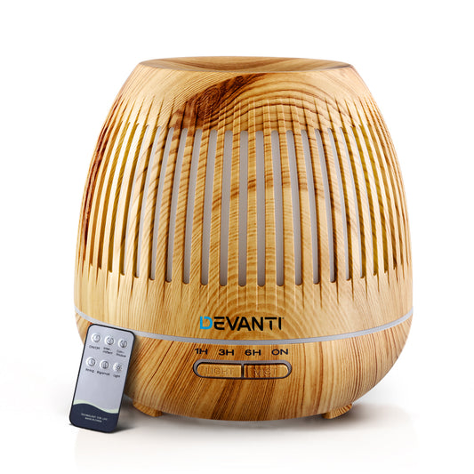 Devanti Aromatherapy Diffuser Aroma Essential Oils Air Humidifier LED Light 400ml - BM House & Garden