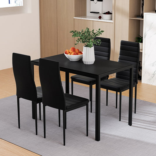 Artiss 5 Piece Black Dining Table Set - BM House & Garden