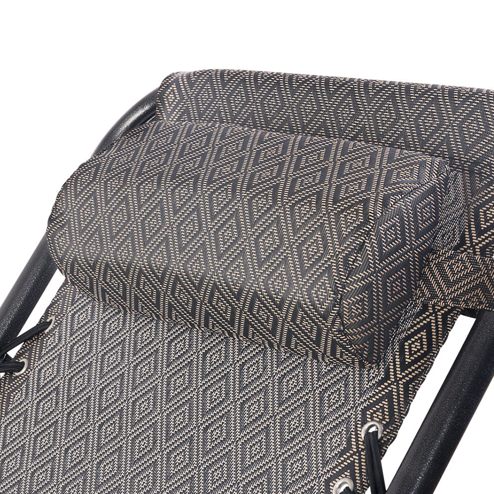 Gardeon Zero Gravity Recliner Chairs Outdoor Sun Lounge Beach Chair Camping - Beige - BM House & Garden