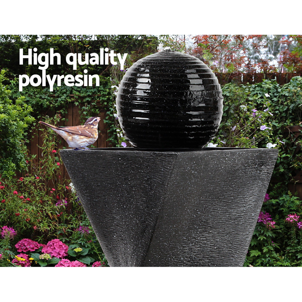 Gardeon Solar Powered Water Fountain Twist Design with Lights - BM House & Garden