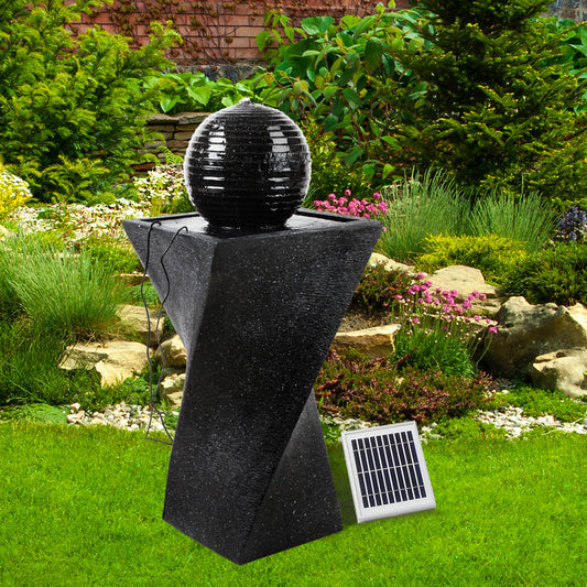 Gardeon Solar Powered Water Fountain Twist Design with Lights - BM House & Garden