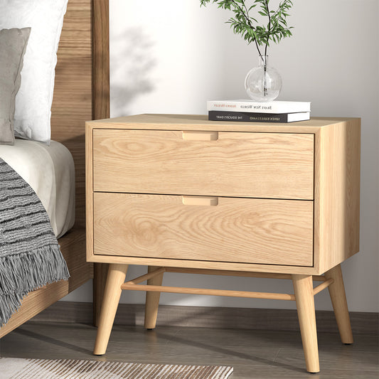 Artiss Bedside Table 2 Drawers Side End Table Nightstand Legs Bedroom Storage - BM House & Garden