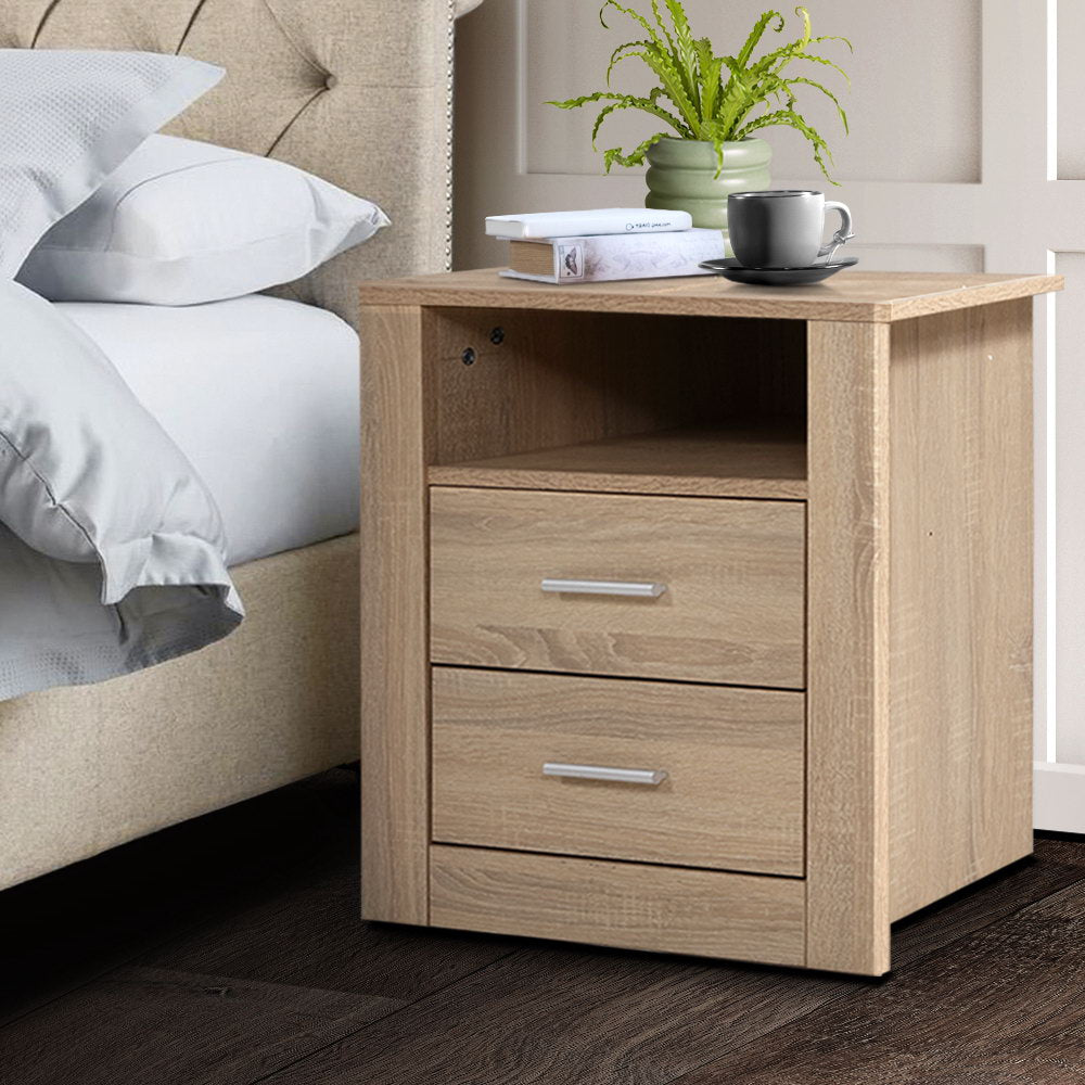 Artiss Tara Oak Bedside Table