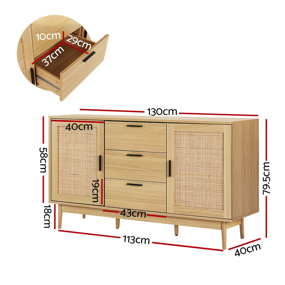 Artiss Buffet Sideboard Rattan Furniture Cabinet Storage Hallway Table Kitchen - BM House & Garden