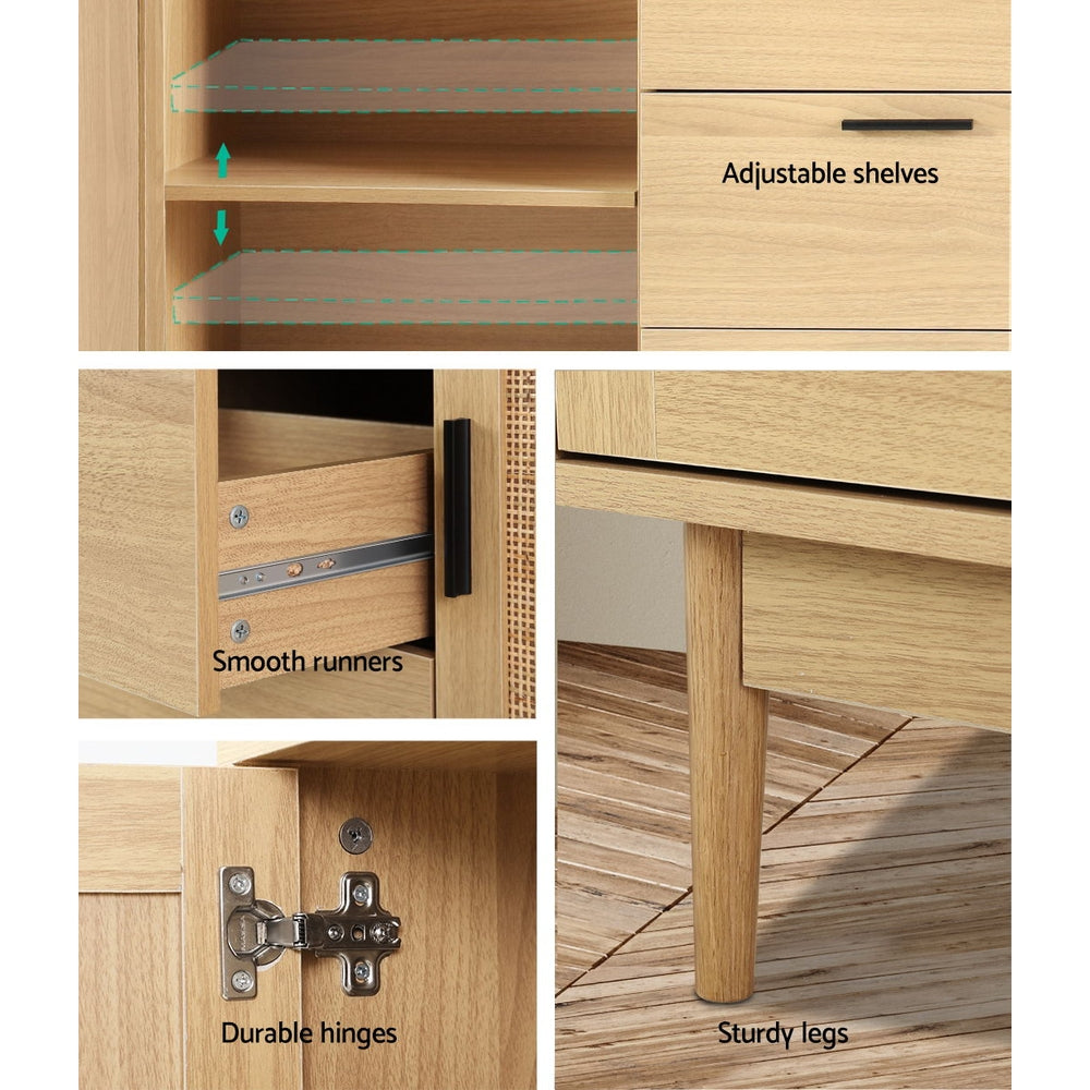 Artiss Buffet Sideboard Rattan Furniture Cabinet Storage Hallway Table Kitchen - BM House & Garden