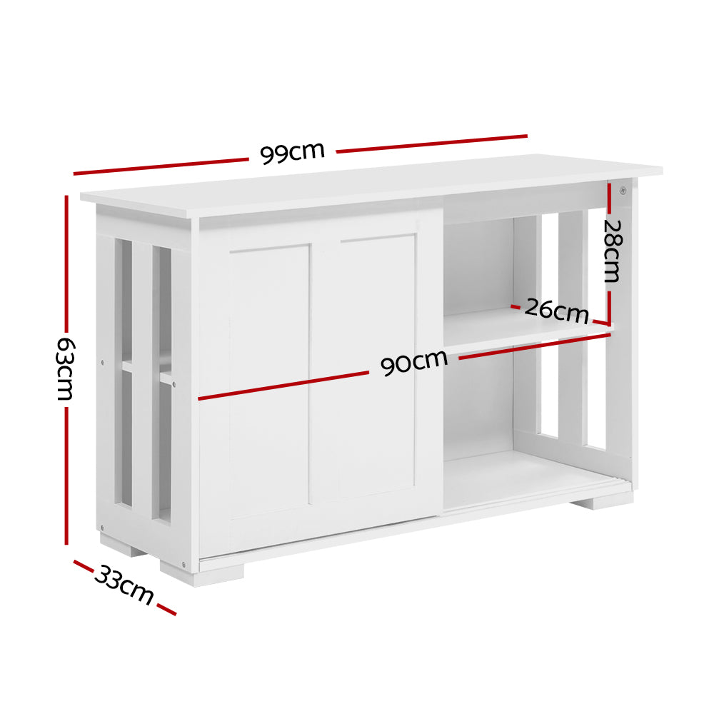 Artiss Buffet Sideboard Cabinet White Doors Storage Shelf Cupboard Hallway Table White - BM House & Garden