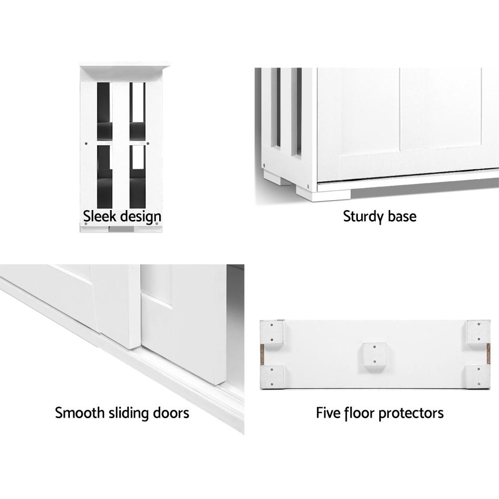 Artiss Buffet Sideboard Cabinet White Doors Storage Shelf Cupboard Hallway Table White - BM House & Garden