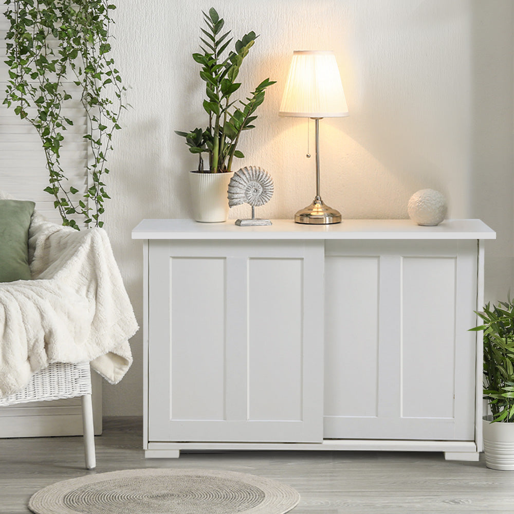 Artiss Buffet Sideboard Cabinet White Doors Storage Shelf Cupboard Hallway Table White - BM House & Garden