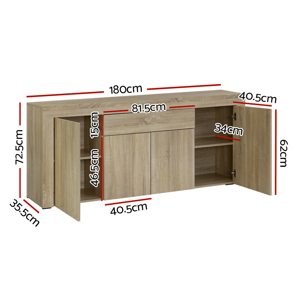 Artiss Buffet Sideboard Cabinet Storage 4 Doors Cupboard Hall Wood Hallway Table - BM House & Garden