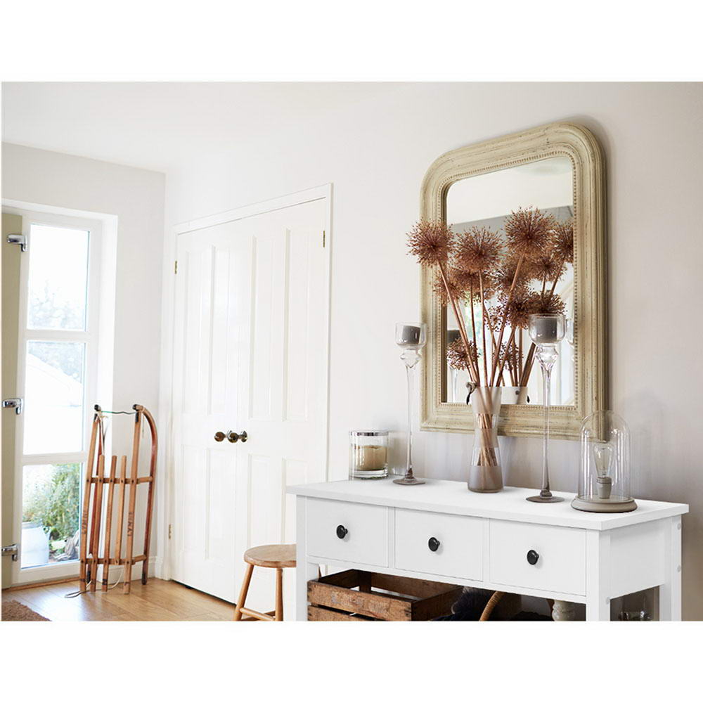 Hallway Console Table Hall Side Entry 3 Drawers Display White Desk Furniture - BM House & Garden