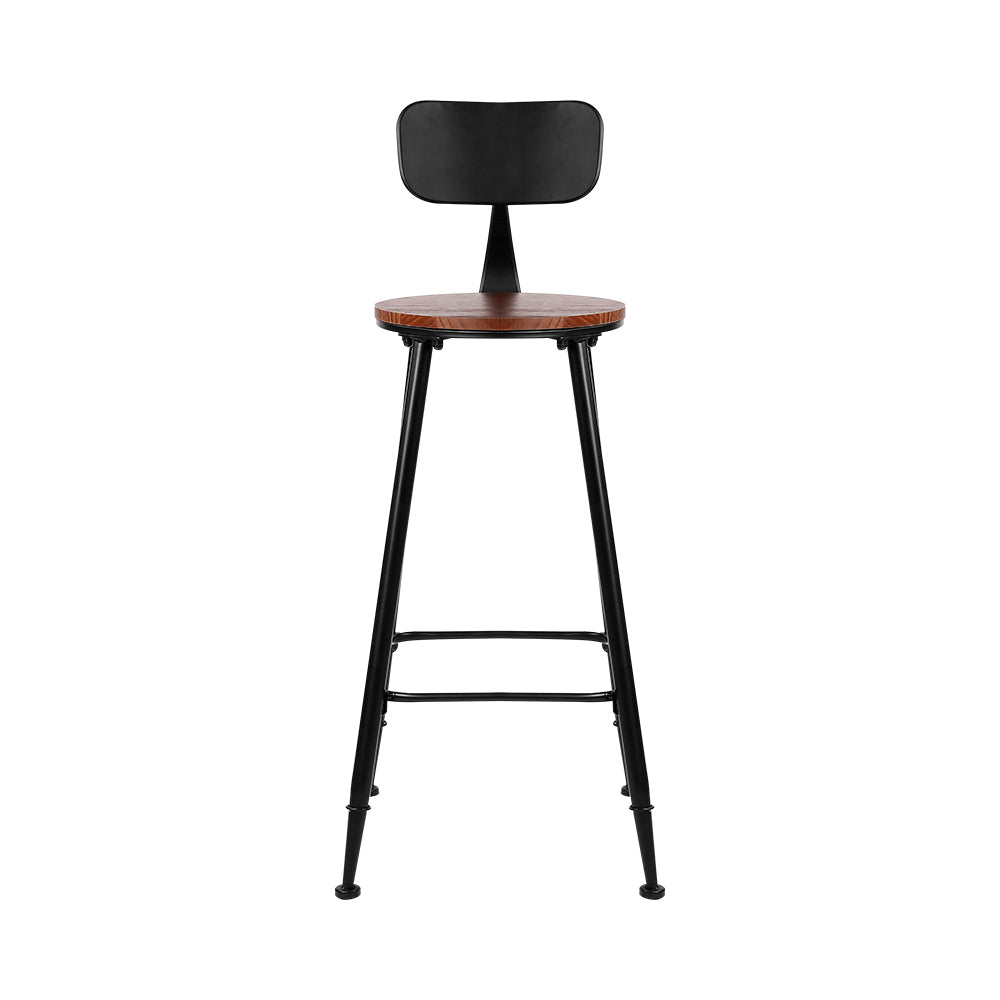 Artiss Set of 4 Black and Timber Industrial Bar Stools - BM House & Garden