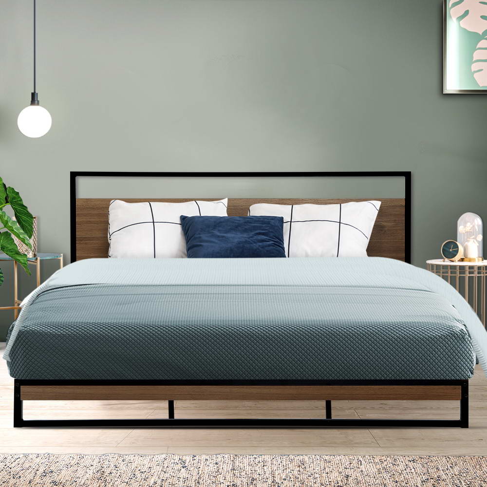 Artiss Metal Bed Frame King Size Mattress Base Platform Foundation Black Dane - BM House & Garden