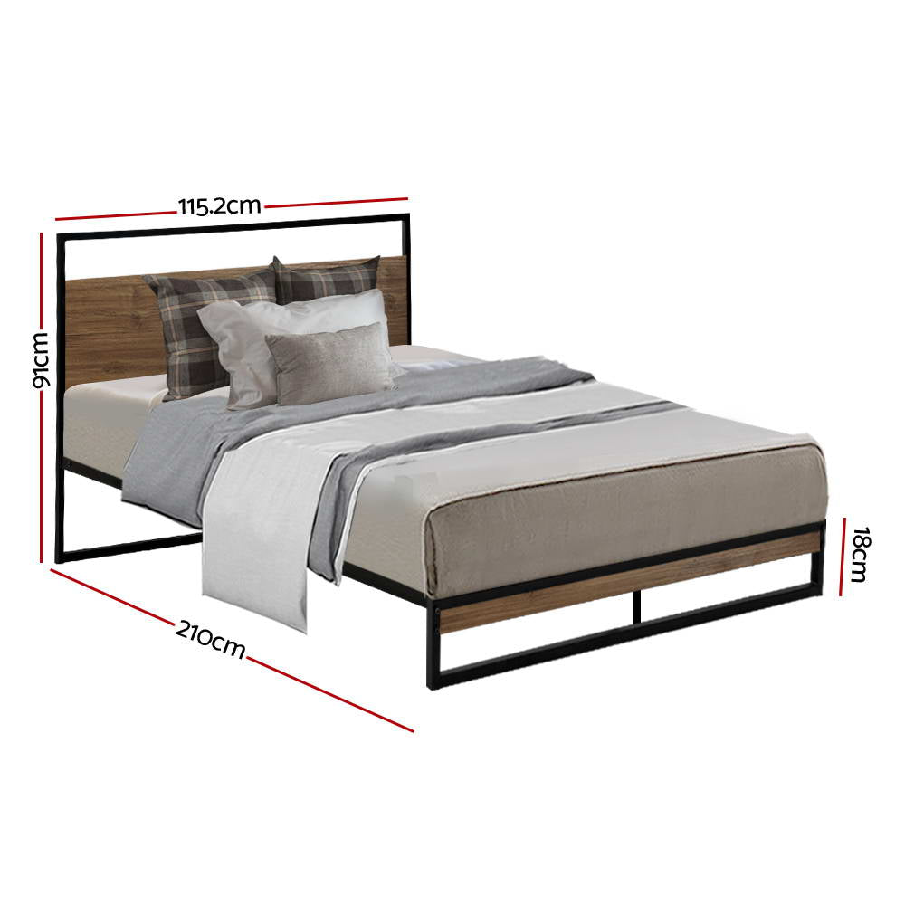 Artiss Metal Bed Frame King Single Size Mattress Base Platform Foundation Dane - BM House & Garden