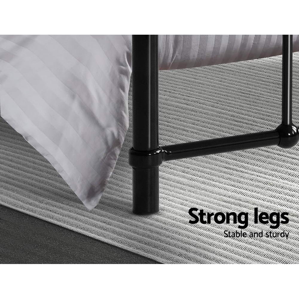 Artiss LEO Metal Bed Frame - Double (Black) - BM House & Garden